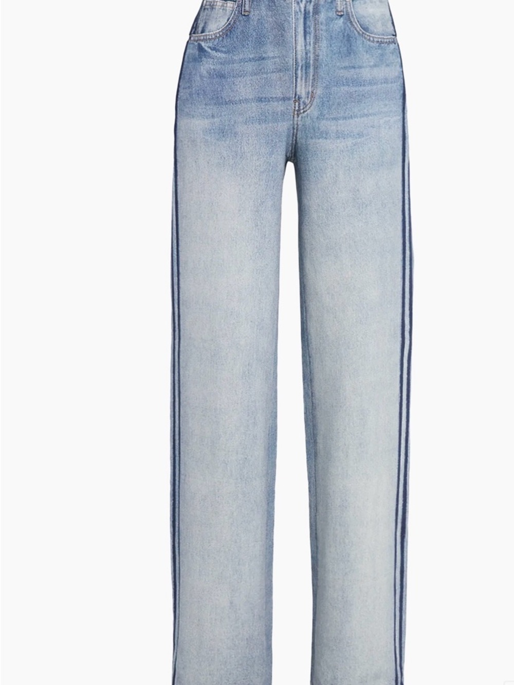 rag & bone Light Wash wide Leg Jeans with Side Stripes size Large